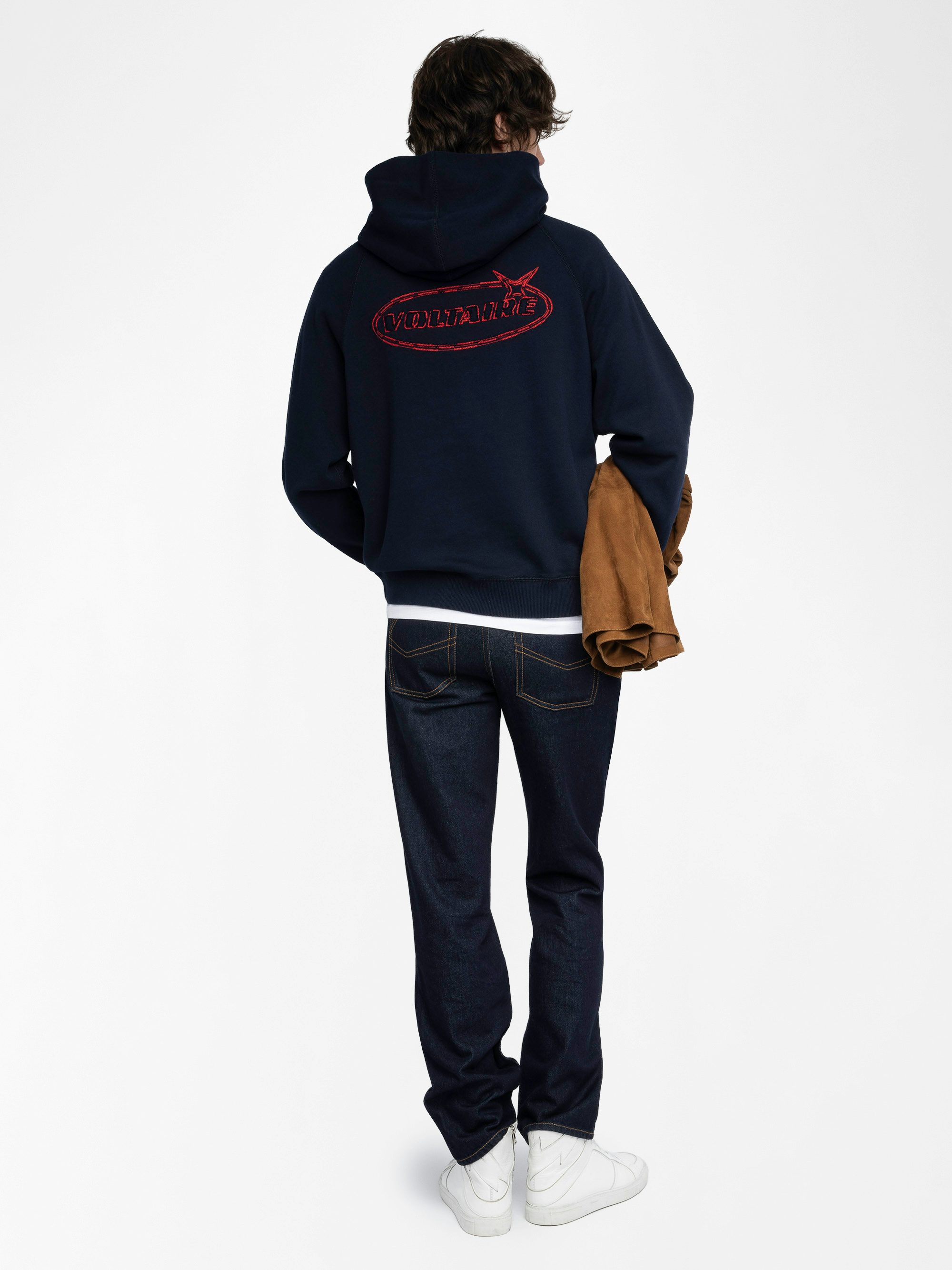 Georgio Sweatshirt - Hooded sweatshirt with raglan sleeves and embroidery on the back.